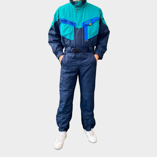 Vintage retro skisuit, ski-pak en skioverall jaren '80/'90, felgekleurde retro après-ski outfit voor carnaval 🎭, foute feestoutfit 🎿 en wintersport bij Retroskipakken.nl